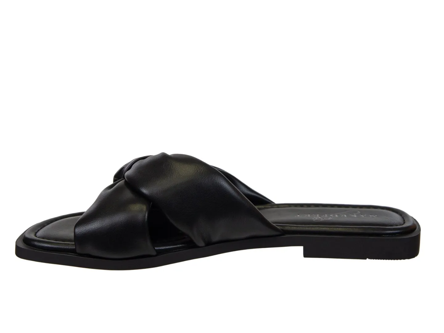 NAKED FEET - GOA in BLACK Flat Sandals