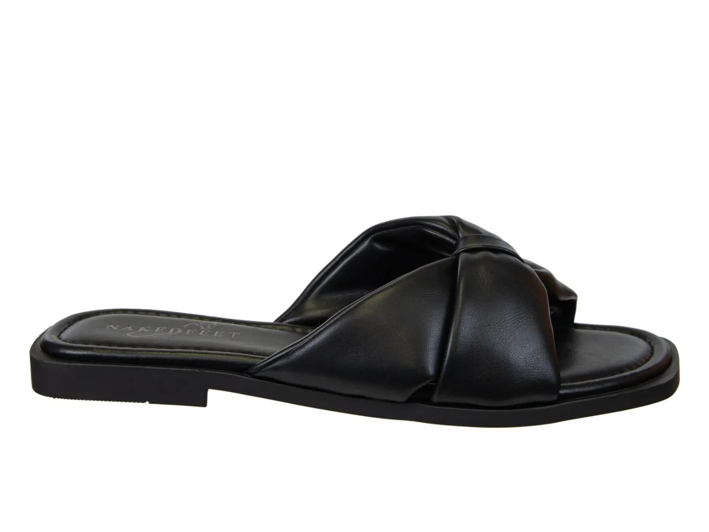 NAKED FEET - GOA in BLACK Flat Sandals