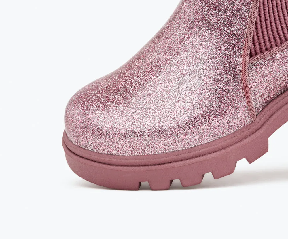 Native Kensington Treklite Glitter Kids Boot - Pink Glitter / Temple Pink