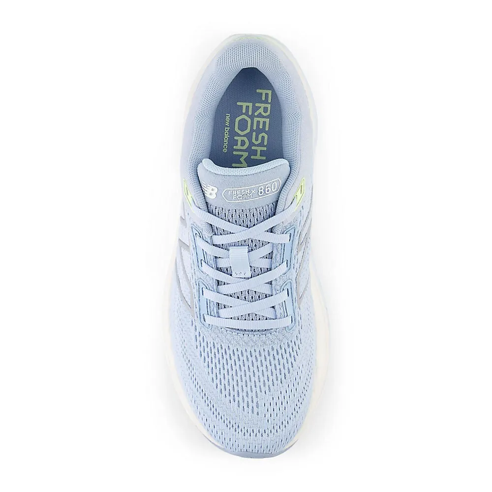 New Balance Fresh Foam X 860 v14 (Womens) - Light Chrome Blue with Limelight and Bleached Lime Glo