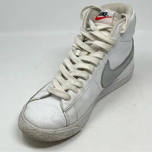 Nike Blazer Mid Like Mike Womens 7 Kids 5.5 White Celestine Blue Leather Sneaker