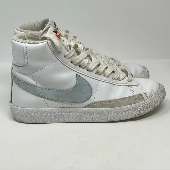 Nike Blazer Mid Like Mike Womens 7 Kids 5.5 White Celestine Blue Leather Sneaker