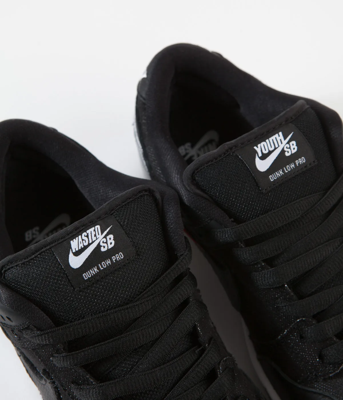 Nike SB x Wasted Youth Dunk Low Pro Shoes - Black / Black - University Red - White