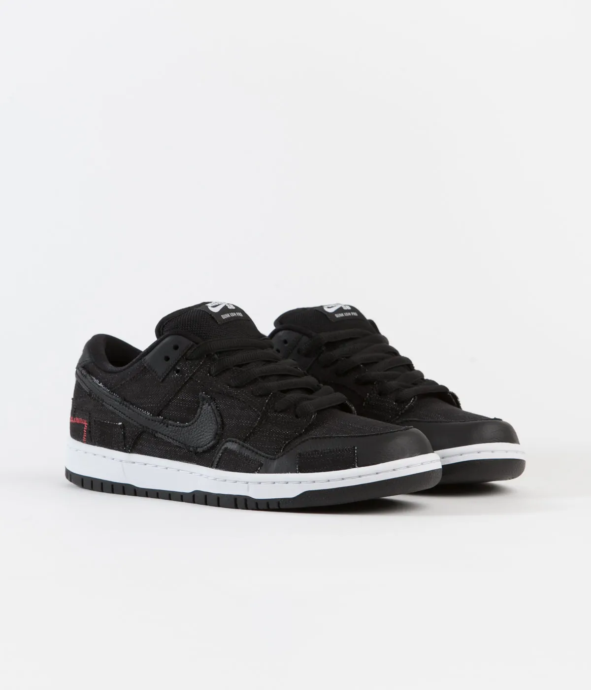 Nike SB x Wasted Youth Dunk Low Pro Shoes - Black / Black - University Red - White