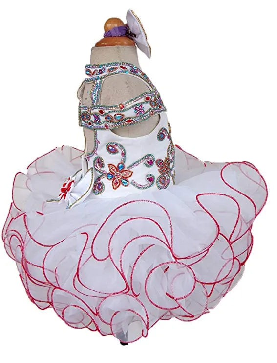 Off the Shoulder Baby Miss Cupcake Glitz Pageant Dress with Hair bow