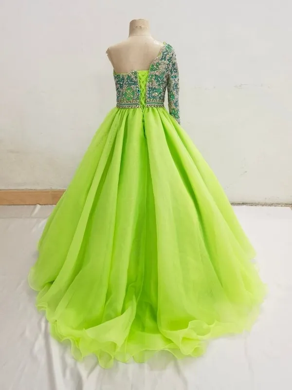 Preteen Glitz One Shoulder Prom Pageant Couture