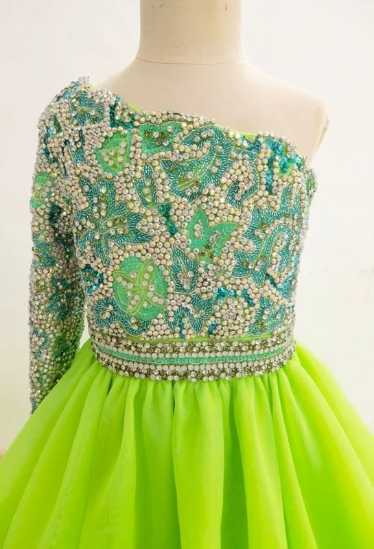 Preteen Glitz One Shoulder Prom Pageant Couture