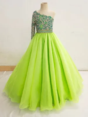 Preteen Glitz One Shoulder Prom Pageant Couture