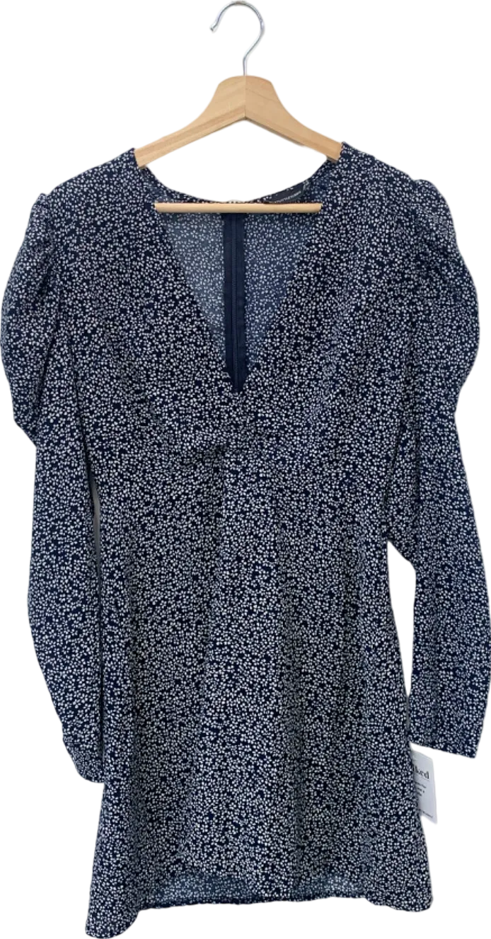 PrettyLittleThing Navy Floral Mini Dress UK 10