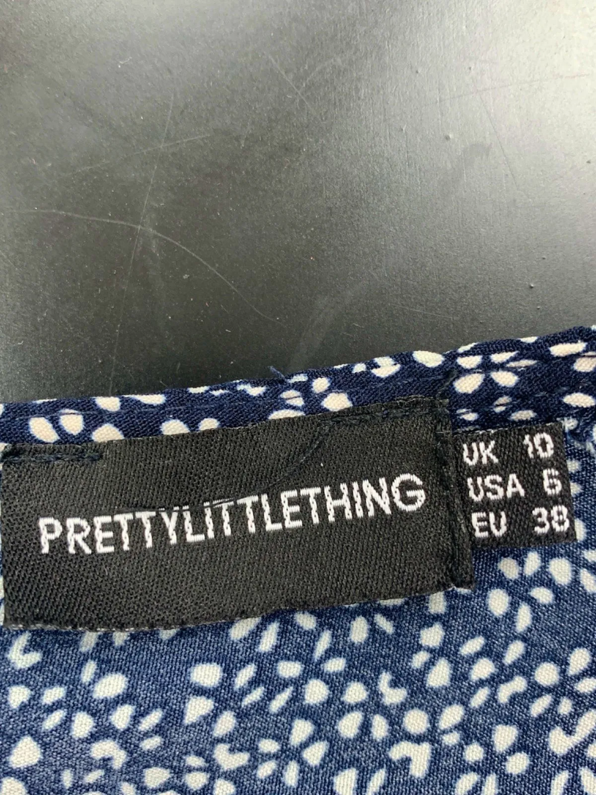 PrettyLittleThing Navy Floral Mini Dress UK 10