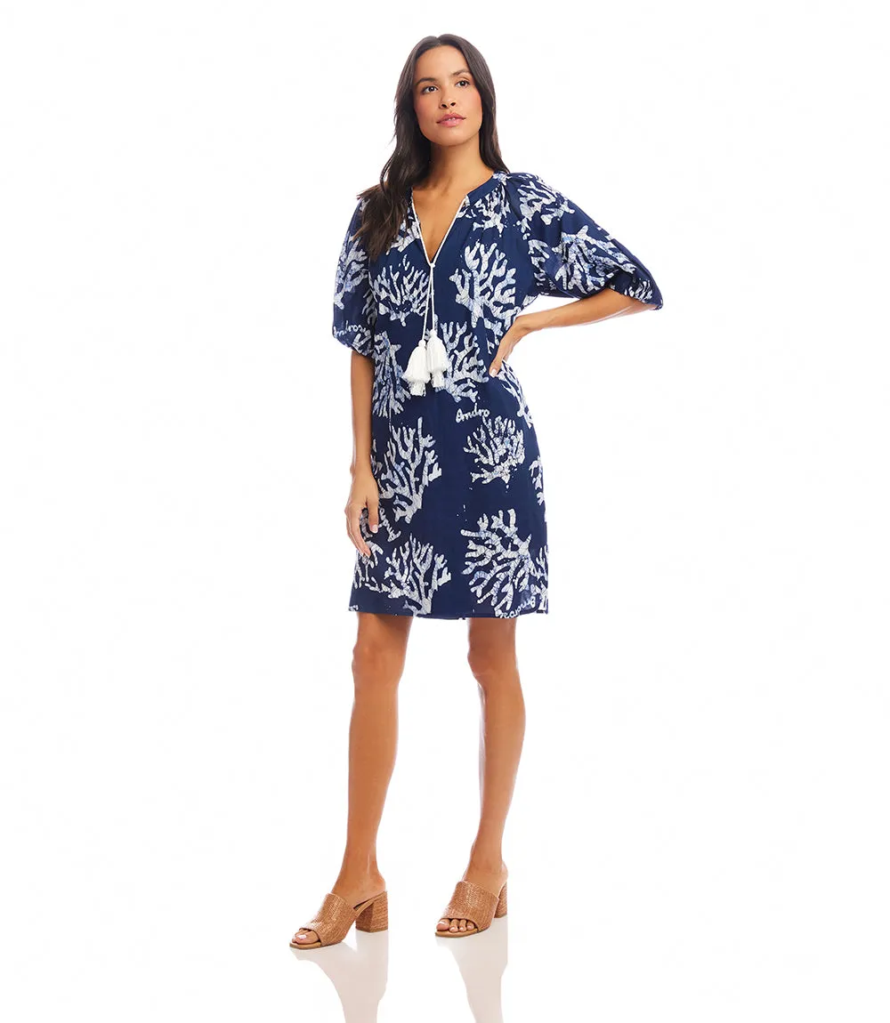 Puff Sleeve Tassel Dress