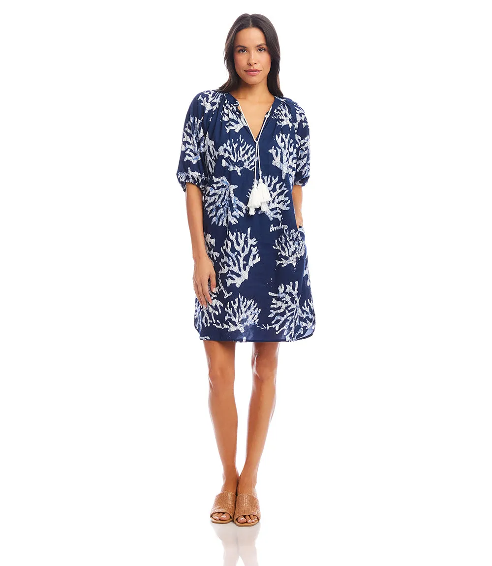 Puff Sleeve Tassel Dress