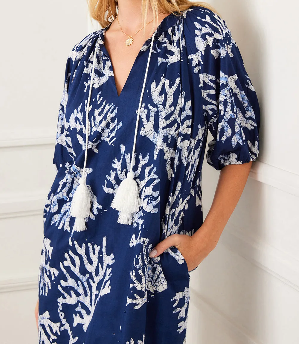 Puff Sleeve Tassel Dress