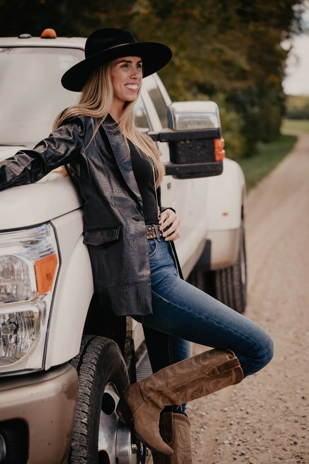 'Raven' Women's Caiman Black Blazer By Ariat (1 S Only)