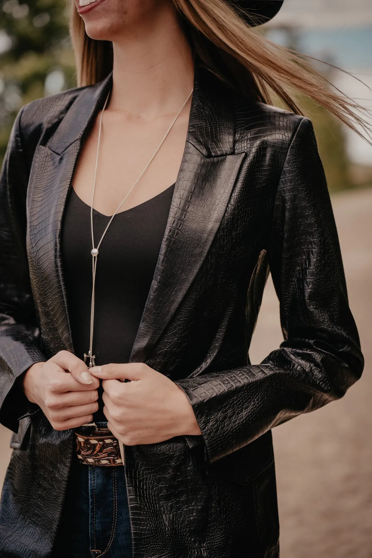 'Raven' Women's Caiman Black Blazer By Ariat (1 S Only)