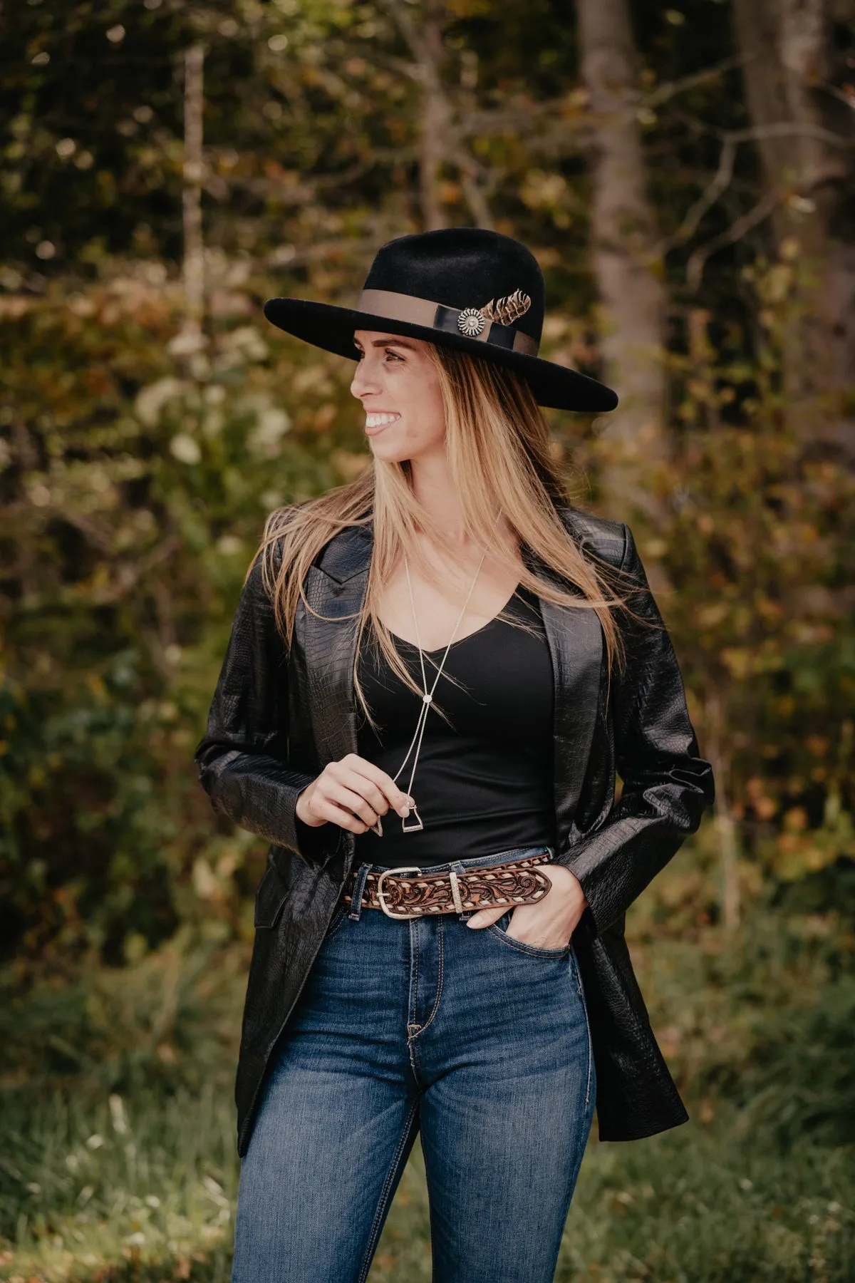 'Raven' Women's Caiman Black Blazer By Ariat (1 S Only)