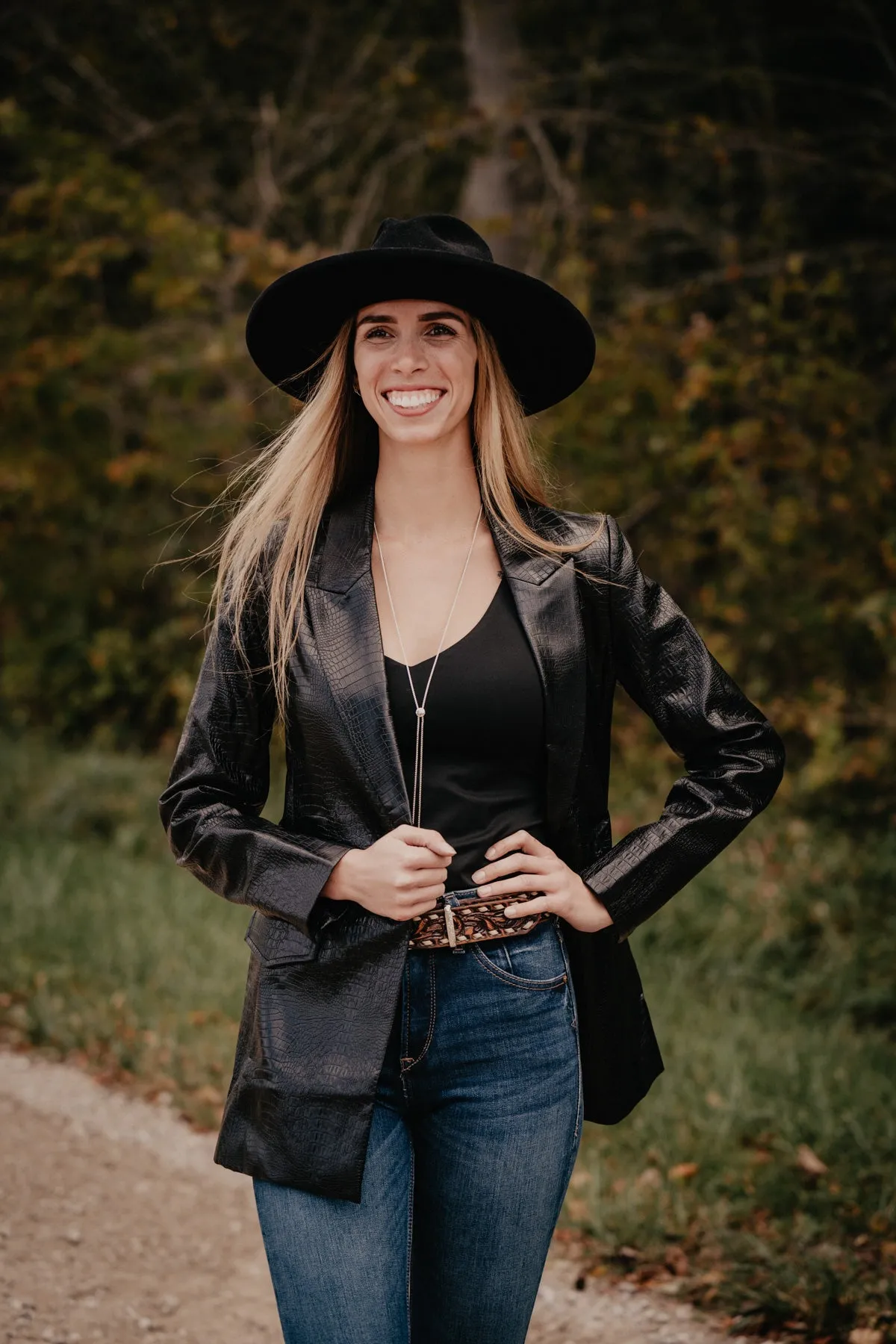 'Raven' Women's Caiman Black Blazer By Ariat (1 S Only)