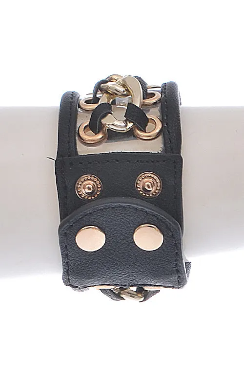 Rocker Chic leatherette cuff
