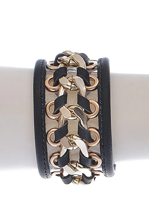Rocker Chic leatherette cuff