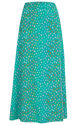 Rosalind Skirt Green Rainbow Pebbles