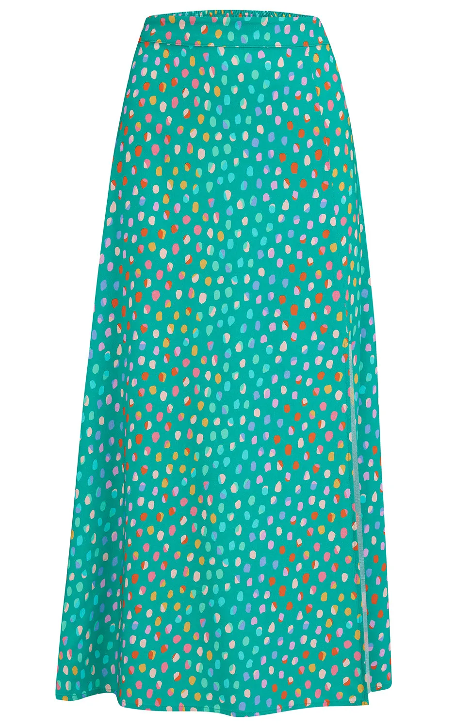 Rosalind Skirt Green Rainbow Pebbles