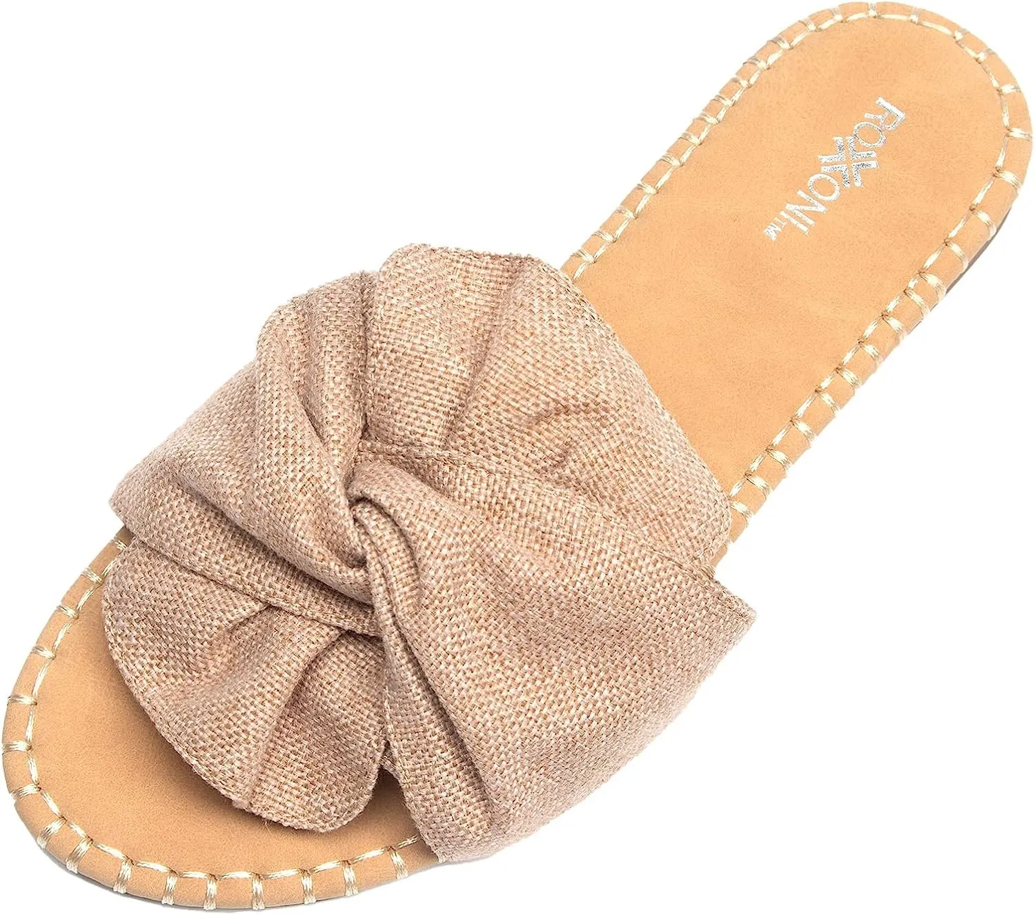 Roxoni Open Toe Sandal Slippers for Women - Indoor Outdoor Slides Shoes for Women - Spring Summer Slippers for Women