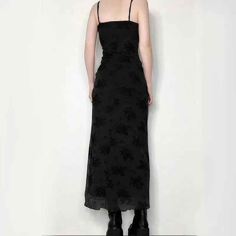 Sexy Floral Print Mesh Patchwork Dress