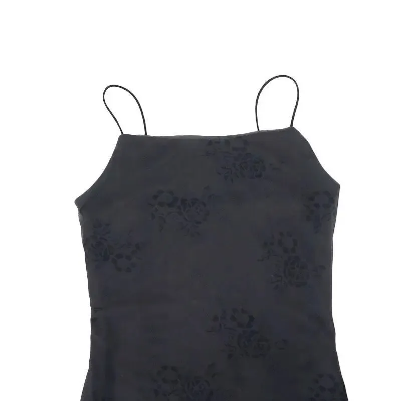 Sexy Floral Print Mesh Patchwork Dress