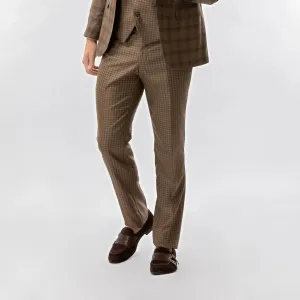 Slim Fit Trousers Brown Check