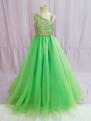 Sparkly Beaded Bodice Flower Girl Evening Gown