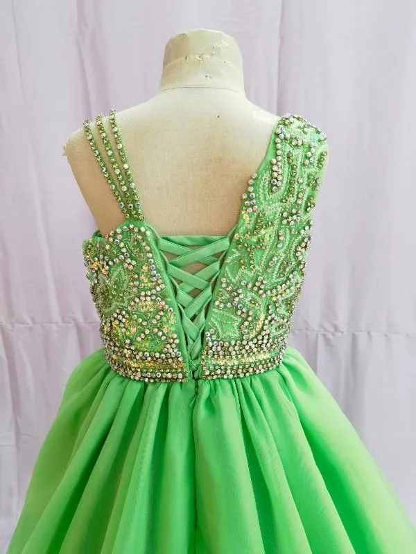 Sparkly Beaded Bodice Flower Girl Evening Gown