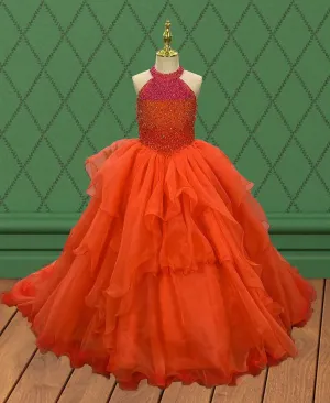 Sparkly Beaded Bodice Little Child Stunning Evening Gown