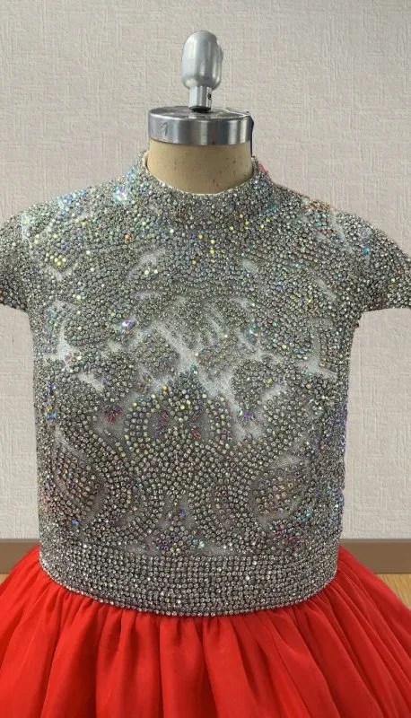 Sparkly Beaded Bodice Little Girls Prom Pageant Couture