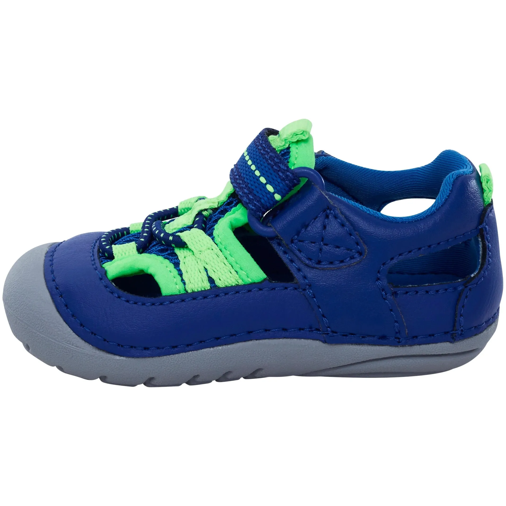 Stride Rite Blue/Lime Tobias Soft Motion Baby Sandal