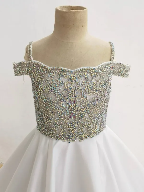 Stunning Beaded Bodice Little Girls Evening Gown