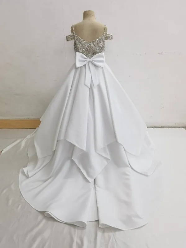 Stunning Beaded Bodice Little Girls Evening Gown