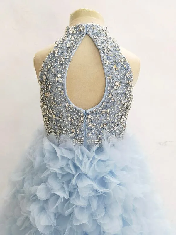 Stunning Elegant Little Girls Appquite Prom Pageant Couture