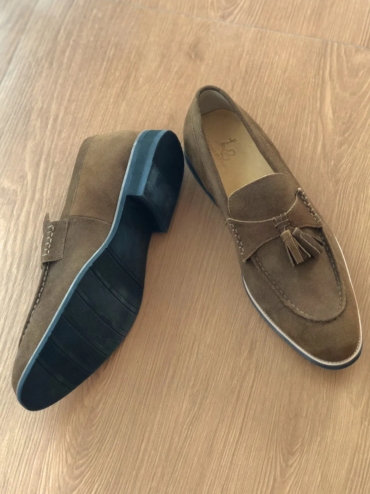 Suede Tan Brown Tassel Loafers