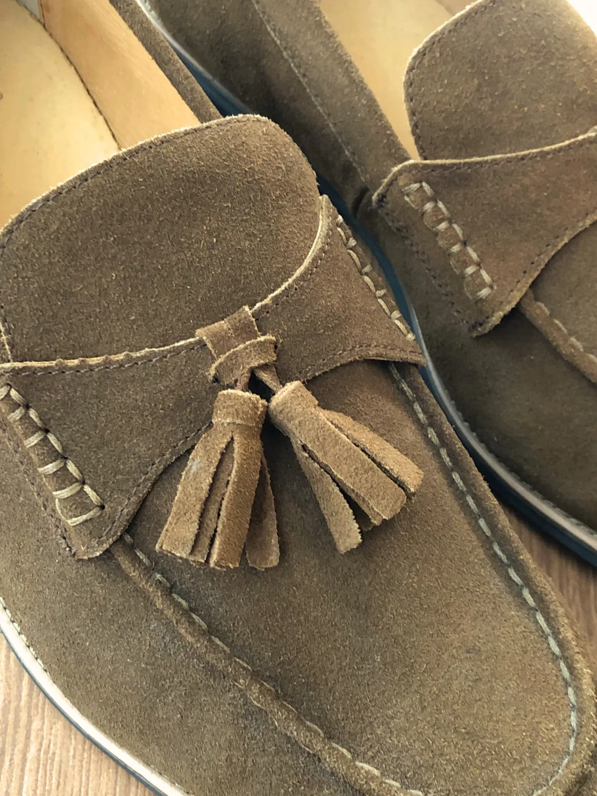 Suede Tan Brown Tassel Loafers
