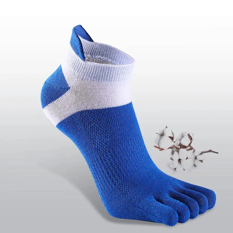 Summer Men's Cotton Five-Toe Short Socks - Set of 5 Pairs