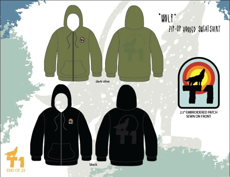 T1 Terrible One Wolf Zip Hoody Black