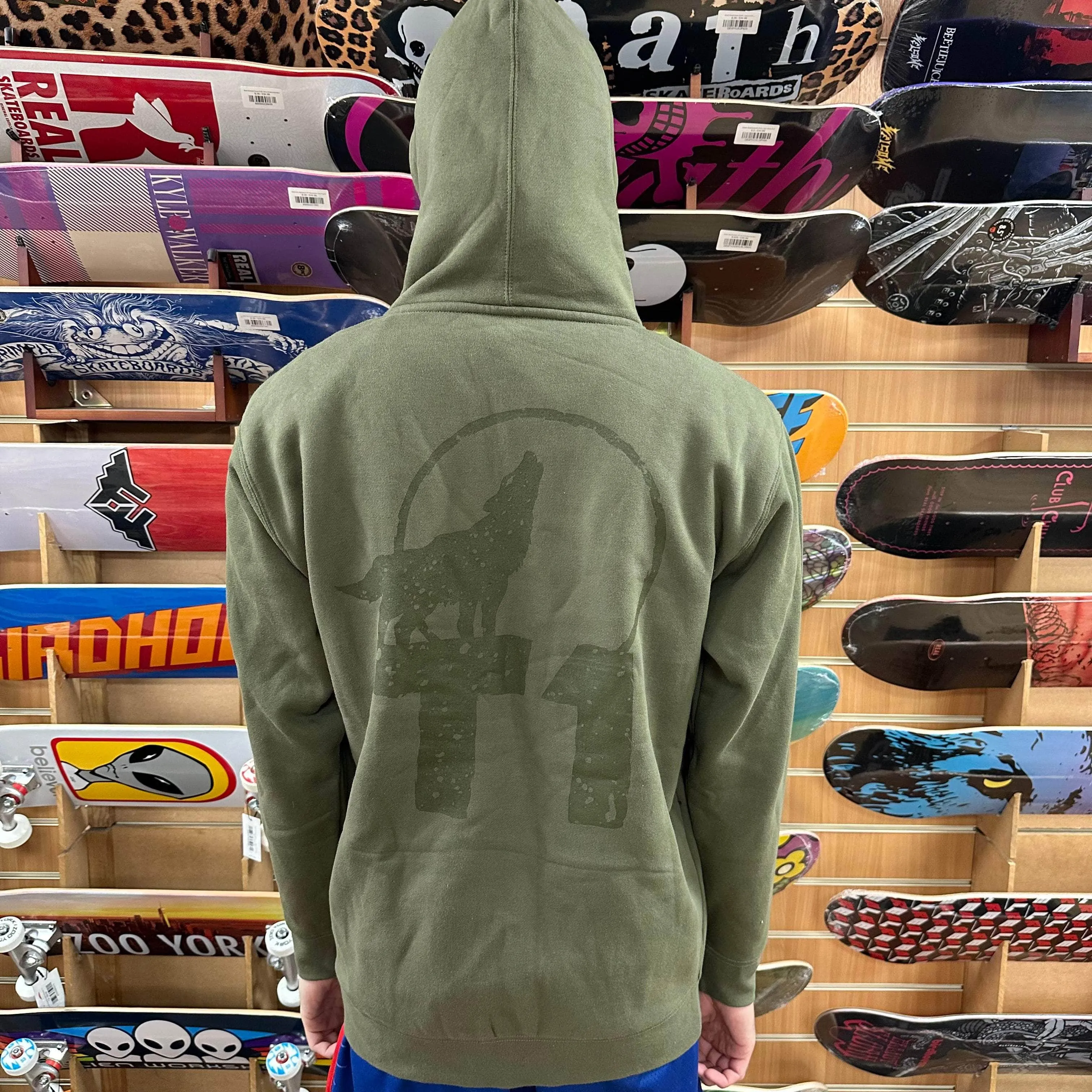 T1 Terrible One Wolf Zip Hoody Olive