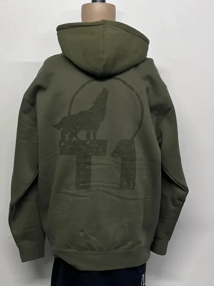 T1 Terrible One Wolf Zip Hoody Olive