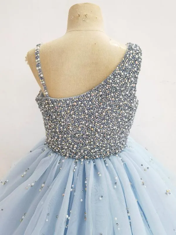 Teenage Girl Sparkly Beaded Bodice Prom Gown