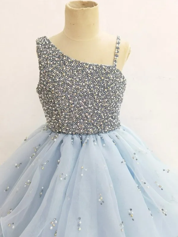 Teenage Girl Sparkly Beaded Bodice Prom Gown
