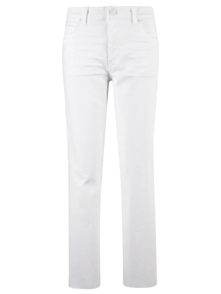 The Reese High Rise FabAb Ankle Jean - Optic White