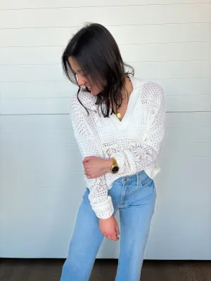 The Willa Collared Crochet Sweater