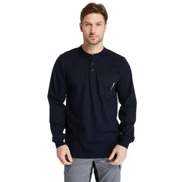Timberland Pro Men's Flame Resistant Long Sleeve Work Henley - Navy - TB0A23P4410