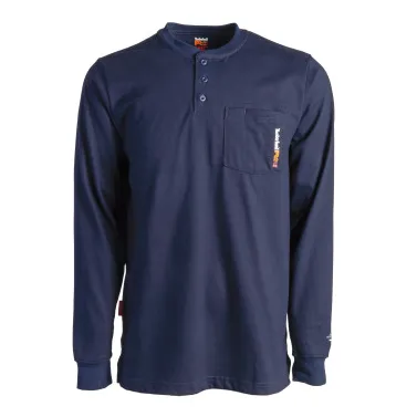 Timberland Pro Men's Flame Resistant Long Sleeve Work Henley - Navy - TB0A23P4410