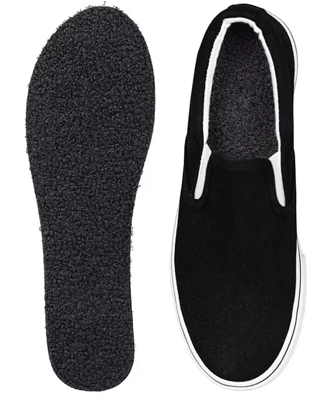 UNISEX FLAT SOCKS CURLY PILE | BLACK